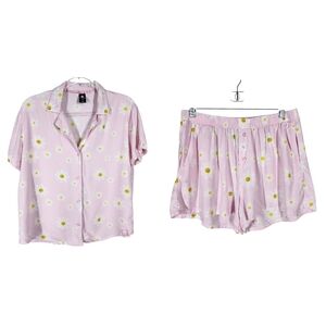 JOE BOXER PINK SMILING DAISY PAJAMA SET